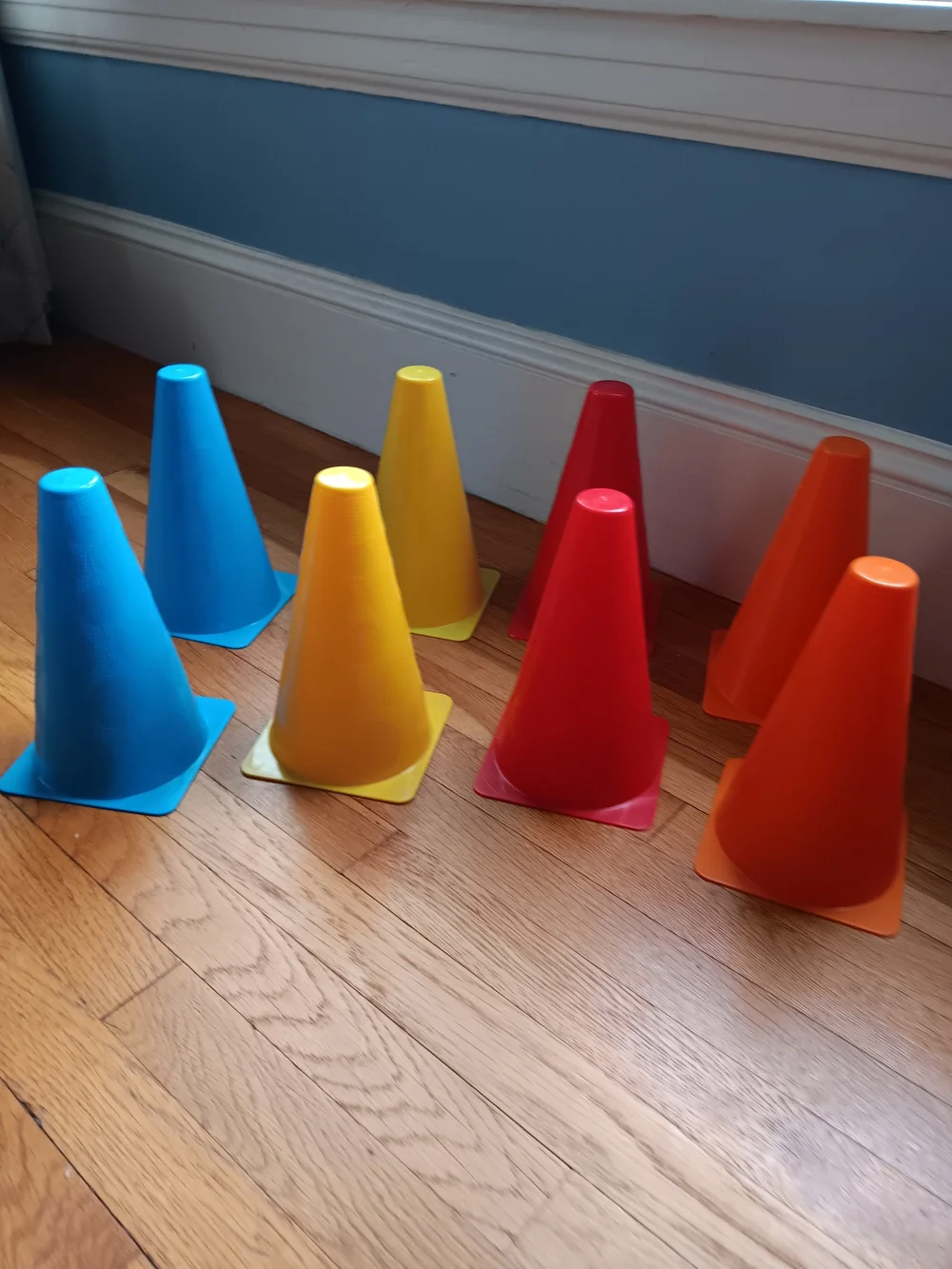 Melissa & Doug Bright Plastic Activity Cones - Blue, Yellow, Red, Orange